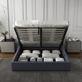 Milano Capri Luxury Gas Lift Bed With Headboard (Model 3) - Charcoal No.35 - Single-1935488864273698822
