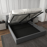 Milano Capri Luxury Gas Lift Bed With Headboard (Model 3) - Grey No.28 - King Single-1935488864424693763