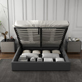 Milano Capri Luxury Gas Lift Bed With Headboard (Model 3) - Grey No.28 - King Single-1935488864424693766