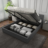 Milano Capri Luxury Gas Lift Bed With Headboard (Model 3) - Grey No.28 - King Single-1935488864424693767
