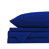Royal Comfort Vintage Washed 100 % Cotton Sheet Set Single - Royal Blue-1935488860725317637