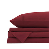 Royal Comfort Vintage Washed 100 % Cotton Sheet Set Single - Mulled Wine-1935488860876312581