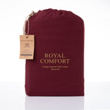 Royal Comfort Vintage Washed 100 % Cotton Sheet Set Single - Mulled Wine-1935488860876312583
