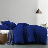 Royal Comfort Vintage Washed 100 % Cotton Quilt Cover Set Single - Royal Blue-1935488849149038593