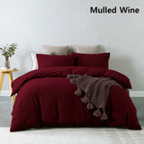 Royal Comfort Vintage Washed 100 % Cotton Quilt Cover Set Single - Mulled Wine-1935488849371336710