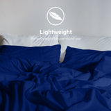 Royal Comfort Vintage Washed 100 % Cotton Quilt Cover Set Queen - Royal Blue-1935488849924984839