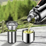 NNEOBA  1000ML Stainless Steel Thermos Bottle Sport Vacuum Flask Silver