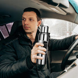NNEOBA  1000ML Stainless Steel Thermos Bottle Sport Vacuum Flask Silver