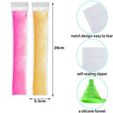 NNEOBA 100Pcs Disposable Ice Pop Mold Bags with Funnel