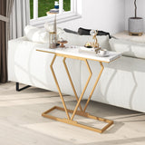 NNECW 100 cm Gold Faux Marble Console Table with Diamond Shape Frame