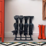 NNETM Black Metal Shoe Rack Organizer for Entryway