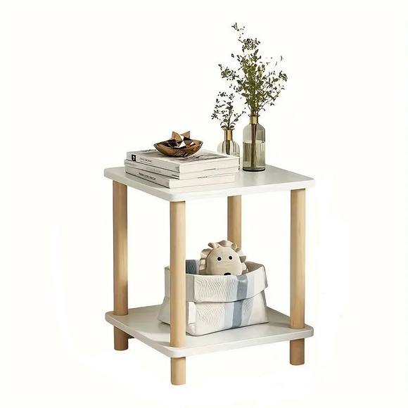 NNETM Sleek Wood-Based Panel and Hardwood Design Side Table