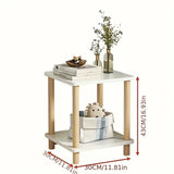 NNETM Sleek Wood-Based Panel and Hardwood Design Side Table