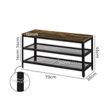 Levede 3-Tier Shoe Rack Bench Storage Cabinet 73cm-1910113028800647170