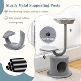 NNECW 106 CM Tall Cat Tree with Curved Metal Supporting Frame