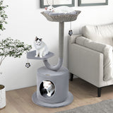 NNECW 106 CM Tall Cat Tree with Curved Metal Supporting Frame