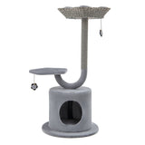 NNECW 106 CM Tall Cat Tree with Curved Metal Supporting Frame