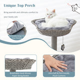 NNECW 106 CM Tall Cat Tree with Curved Metal Supporting Frame