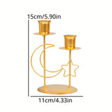 NNETM Golden Star Moon Ramadan Candle Holder