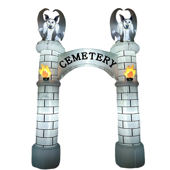 NNEOBA 10FT Halloween Castle Inflatable Archway with LED Lights