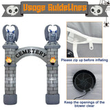 NNEOBA 10FT Halloween Castle Inflatable Archway with LED Lights