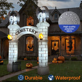 NNEOBA 10FT Halloween Castle Inflatable Archway with LED Lights