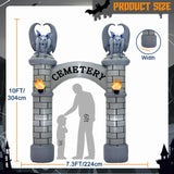 NNEOBA 10FT Halloween Castle Inflatable Archway with LED Lights