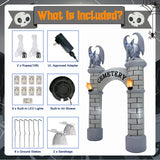 NNEOBA 10FT Halloween Castle Inflatable Archway with LED Lights