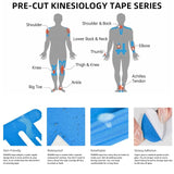 NNEOBA 10PCS Waterproof & Elastic Kinesiology Knee Tape Blue