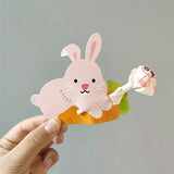 NNETM Pink Bunny Lollipop Paper Cards Easter Decorations (50pcs)