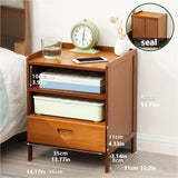 NNETM Bedside Table Rectangular Shape - Tan Color
