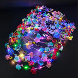 NNEOBA LED Floral Wreath Crown Light Up Flower Headbands (10 pcs)