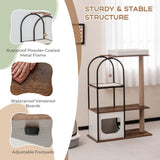 NNECW 118 CM Tall Cat Tree Tower Top Perch Cat Bed with Metal Frame-White