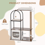 NNECW 118 CM Tall Cat Tree Tower Top Perch Cat Bed with Metal Frame-White