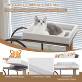 NNECW 118 CM Tall Cat Tree Tower Top Perch Cat Bed with Metal Frame-White