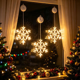 Christmas Window String Lights Battery-Powered with Suction Cups
