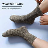 NNETM 5 Pairs of Thick Solid Crew Socks for Men - Winter Essentials