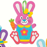 NNETM 10pcs Easter Bunny DIY Craft Kit Foam Decals
