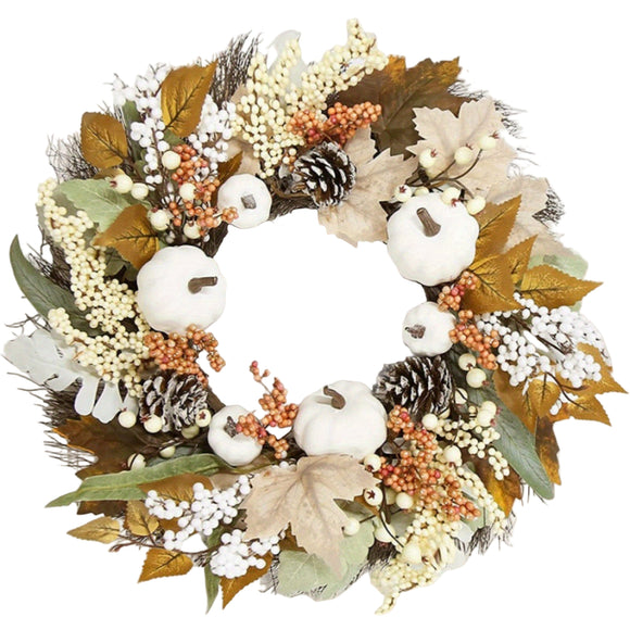 NNETM Pumpkin Wreath Halloween Door Decoration