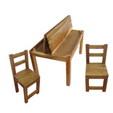 NNEDSZ Hardwood study desk and 2 standard chairs