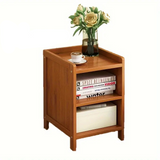 NNETM Bamboo  Bedside Table with Open Shelves - Tawny