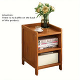 NNETM Bamboo  Bedside Table with Open Shelves - Tawny