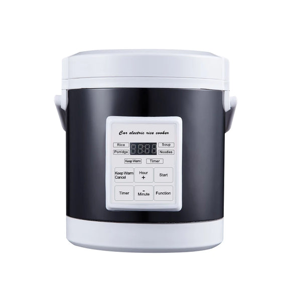 NNEOBA 12V/24V Mini Car Rice Cooker 1.6L Portable Grey