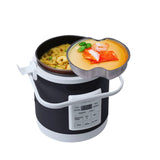 NNEOBA 12V/24V Mini Car Rice Cooker 1.6L Portable Grey