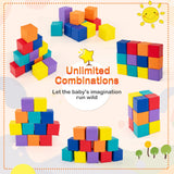 NNECW 12-Piece Colourful Stacking Climbing Foam Cubes Set for Kids