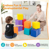 NNECW 12-Piece Colourful Stacking Climbing Foam Cubes Set for Kids