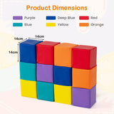 NNECW 12-Piece Colourful Stacking Climbing Foam Cubes Set for Kids
