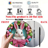 NNETM Aluminum Easter Bunny Wreath Wall Sign