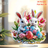 NNETM Acrylic Easter Bunny & Egg Decorative Sign