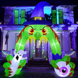 NNEOBA Halloween Inflatable Giant Witch Arch with LED Lights